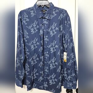 Alfani Men's Long Sleeve Button Down Shirt Modern Fit, Blue, Size L, New w/Tags